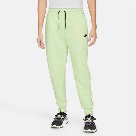 Nike Tech Fleece Jogger Pants Cuffed Neon Lime Green - Picture 1 of 4